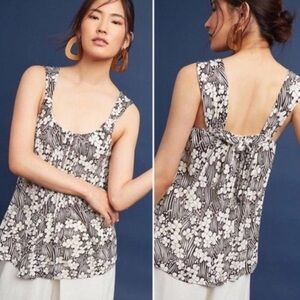 Anthropologie x Vanessa Virginia cream & brown tank top size XS